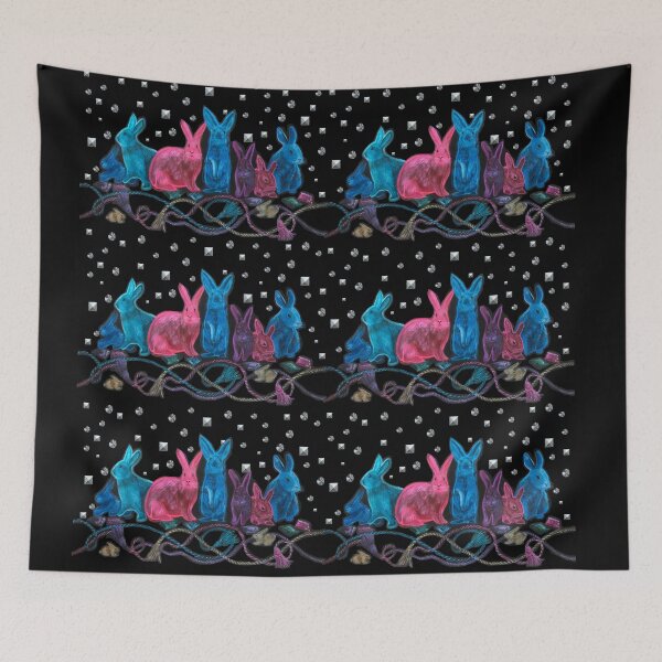 Item preview, Jeweltone Bunnies with Trompe L'oeil Stud and Tassel Design designed and sold by Cortney Harrington.