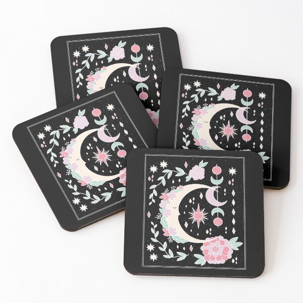 Item preview, Moon design with flowers. designed and sold by emphatic.
