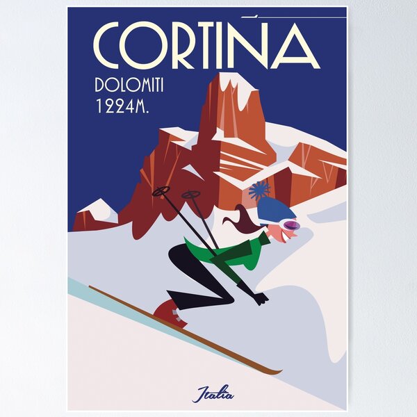 Quadro, stampa, poster vintage Cortina, 1920