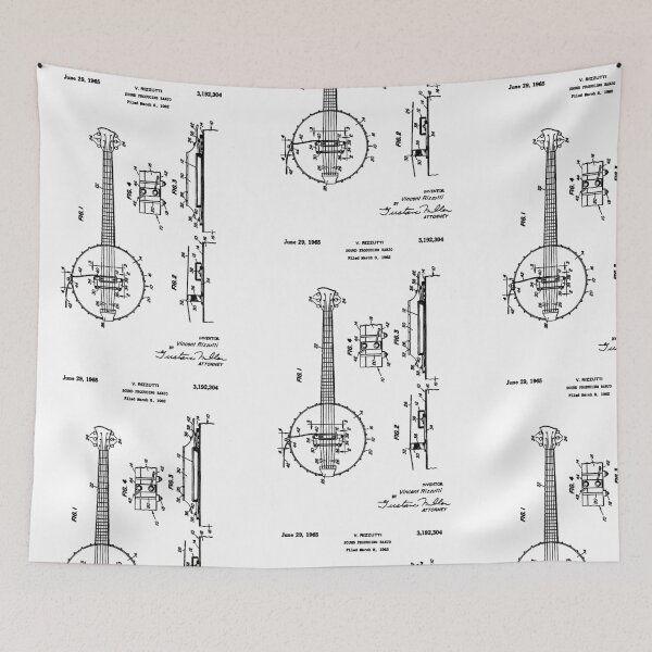 Item preview, Banjo - US patent office drawing designed and sold by timothybeighton.
