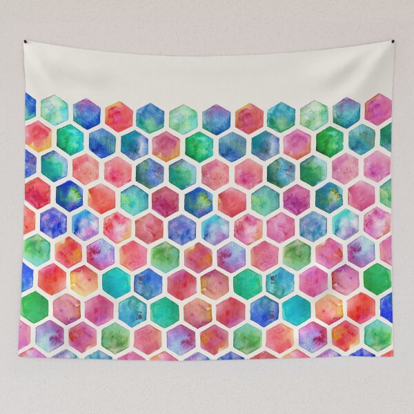 Item preview, Hand Painted Watercolor Honeycomb Pattern designed and sold by micklyn.