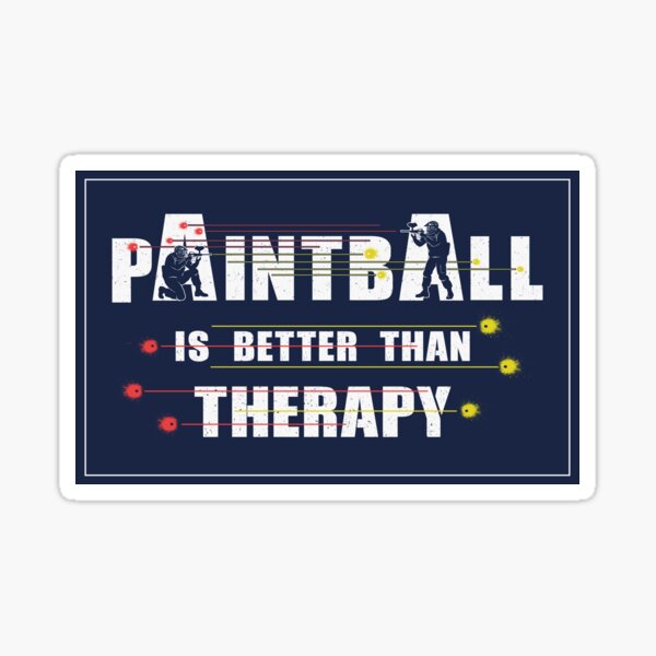 Vista previa del artículo con la obra « Paintball es mejor que la terapia», diseñado y vendido por hitpointer.