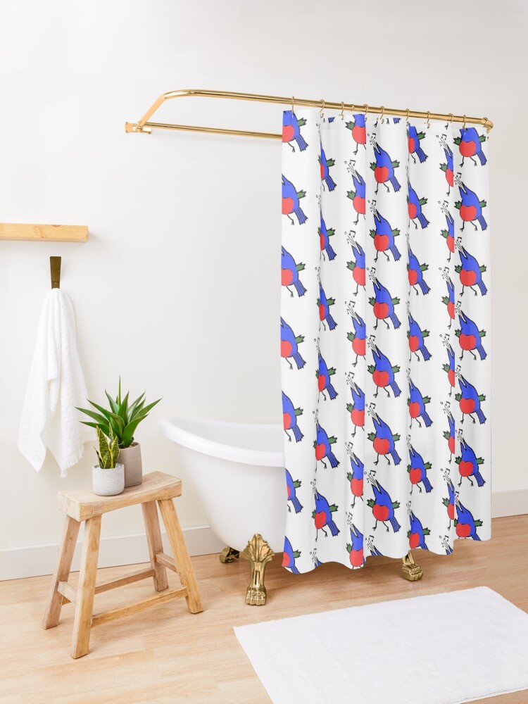 Alternate view of Abstract Musician - Singing Bird Shower Curtain