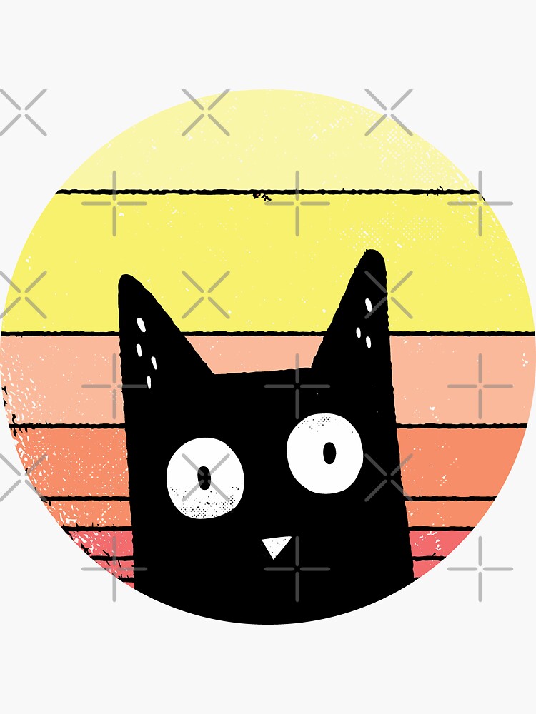 Vintage dorky black cat, retro style funny cats by DuxDesign