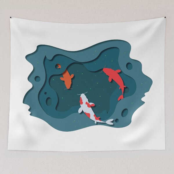 Item preview, Calendar 2020 Koi Fish Pool + white background designed and sold by Yellow-Studio.