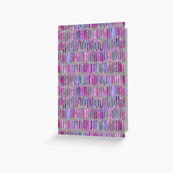 Messy Watercolor Stripes in Pink and Purple Greeting Card