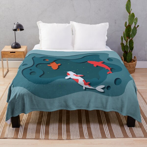 Item preview, Koi Fish Pool + blue gray background designed and sold by Yellow-Studio.