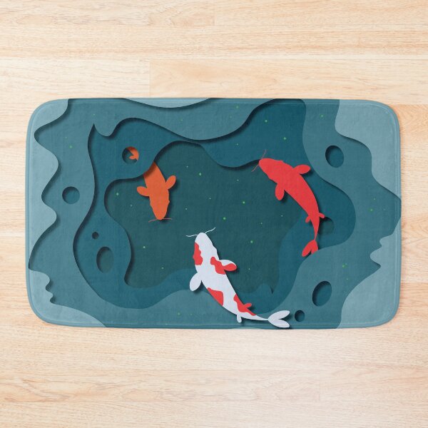 Item preview, Koi Fish Pool + blue gray background designed and sold by Yellow-Studio.