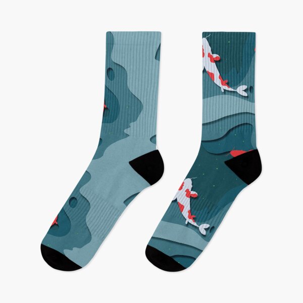 Item preview, Koi Fish Pool + blue gray background designed and sold by Yellow-Studio.