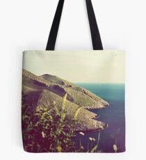 Mountains and sea of Mani in balance Tote Bag