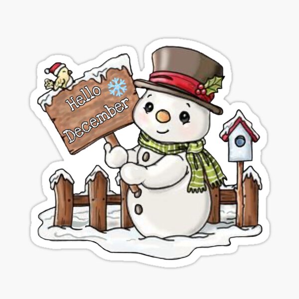 hello december snowman Sticker