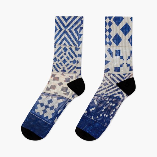 Item preview, Glossy Modern Azulejos - Gleaming Geometric Patterns in Blue and White designed and sold by Georgia Mizuleva.