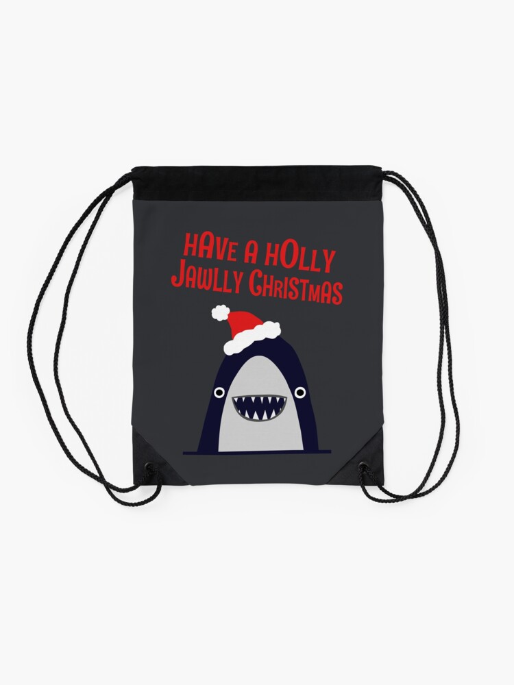 Alternate view of Have a holly, jolly Christmas... Drawstring Bag