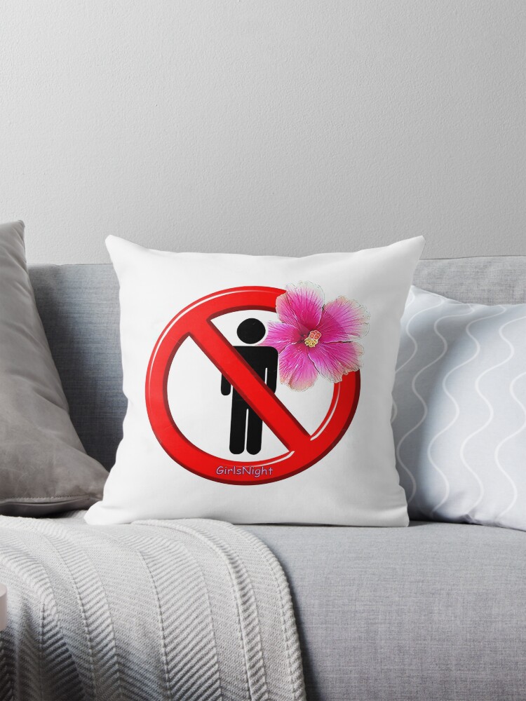 Thumbnail 1 of 4, Pillow, Girls Only! No men allowed! designed and sold by girlsnight.