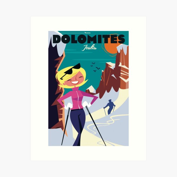 Item preview, Dolomites ski poster designed and sold by GAGodel.
