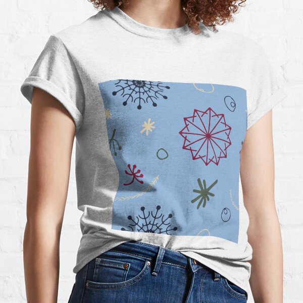 Blue color winter vector Classic T-Shirt