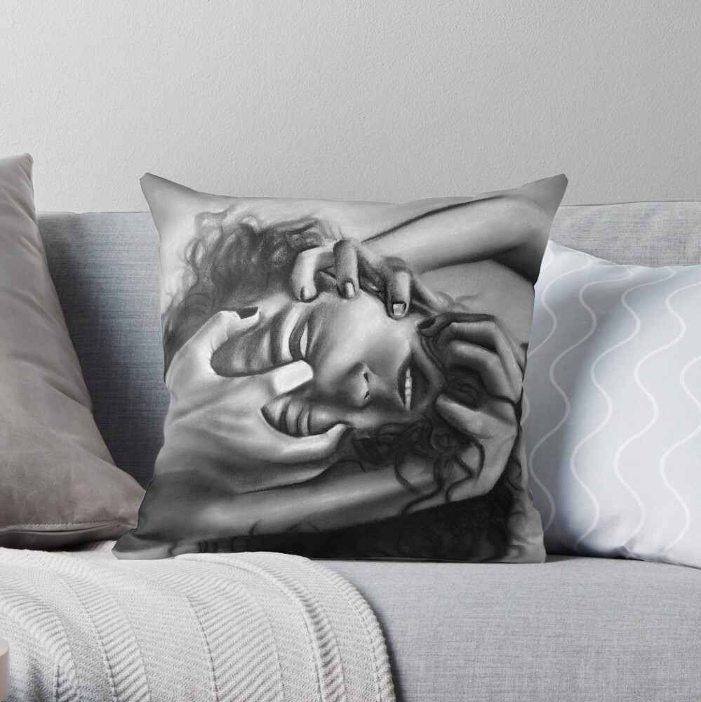 Death of an ego (Charcoal drawing) Throw Pillow