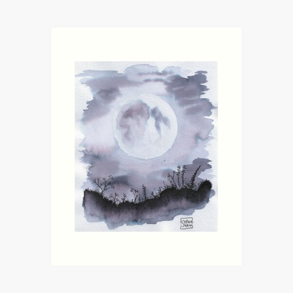 He had gone to be with the Moon at last (monochrome) Art Print