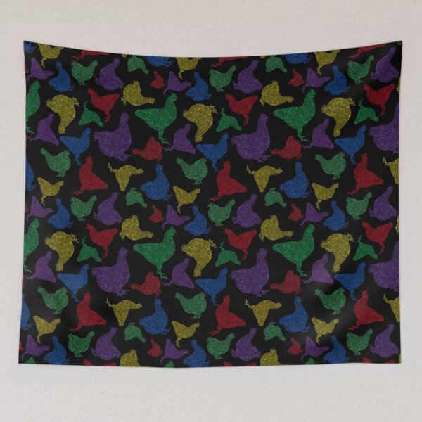 Item preview, Jewelled Chicken Jumble on black designed and sold by StardustMyHeart.