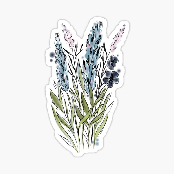 Item preview, Watercolor Wildflowers Blue, Purple and Pink  designed and sold by Elyse Burns.