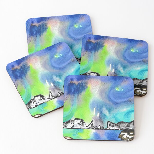 Item preview, Northern Lights and Mountains - Green and Blue Palette designed and sold by Niina  Niskanen.