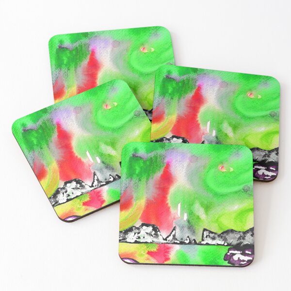 Item preview, Northern Lights and Mountains - Red and Green Palette designed and sold by Niina  Niskanen.