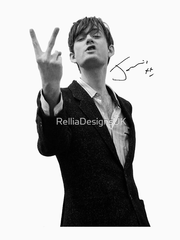 Jarvis Cocker Outline V Sign Artwork with Autograph Clear Background Iconic by RelliaDesignsUK
