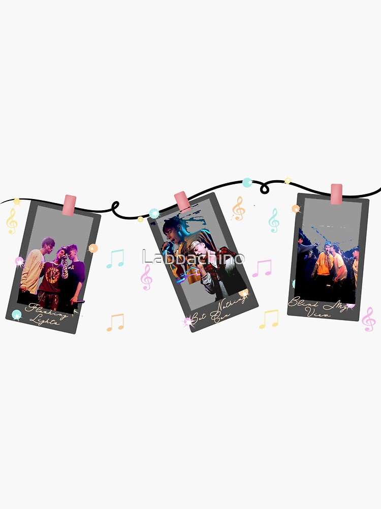 "flashing lights polaroids" Sticker for Sale by Labbachino Redbubble