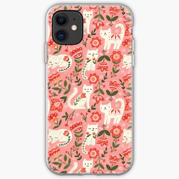 Folk Cat Pattern iPhone Soft Case