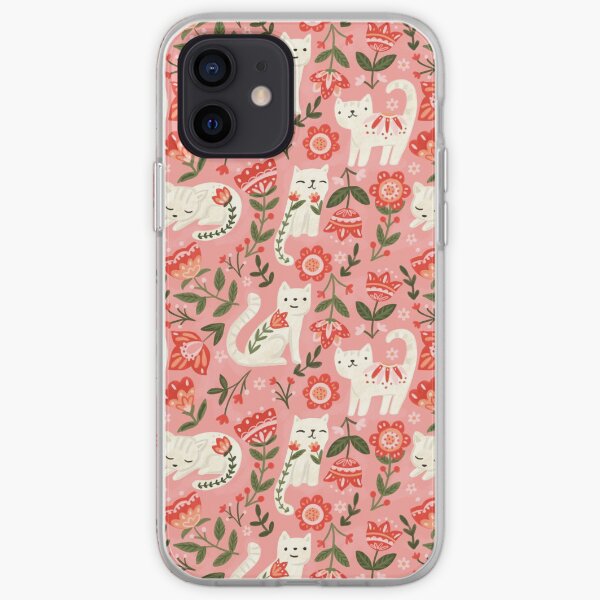 Folk Cat Pattern iPhone Soft Case