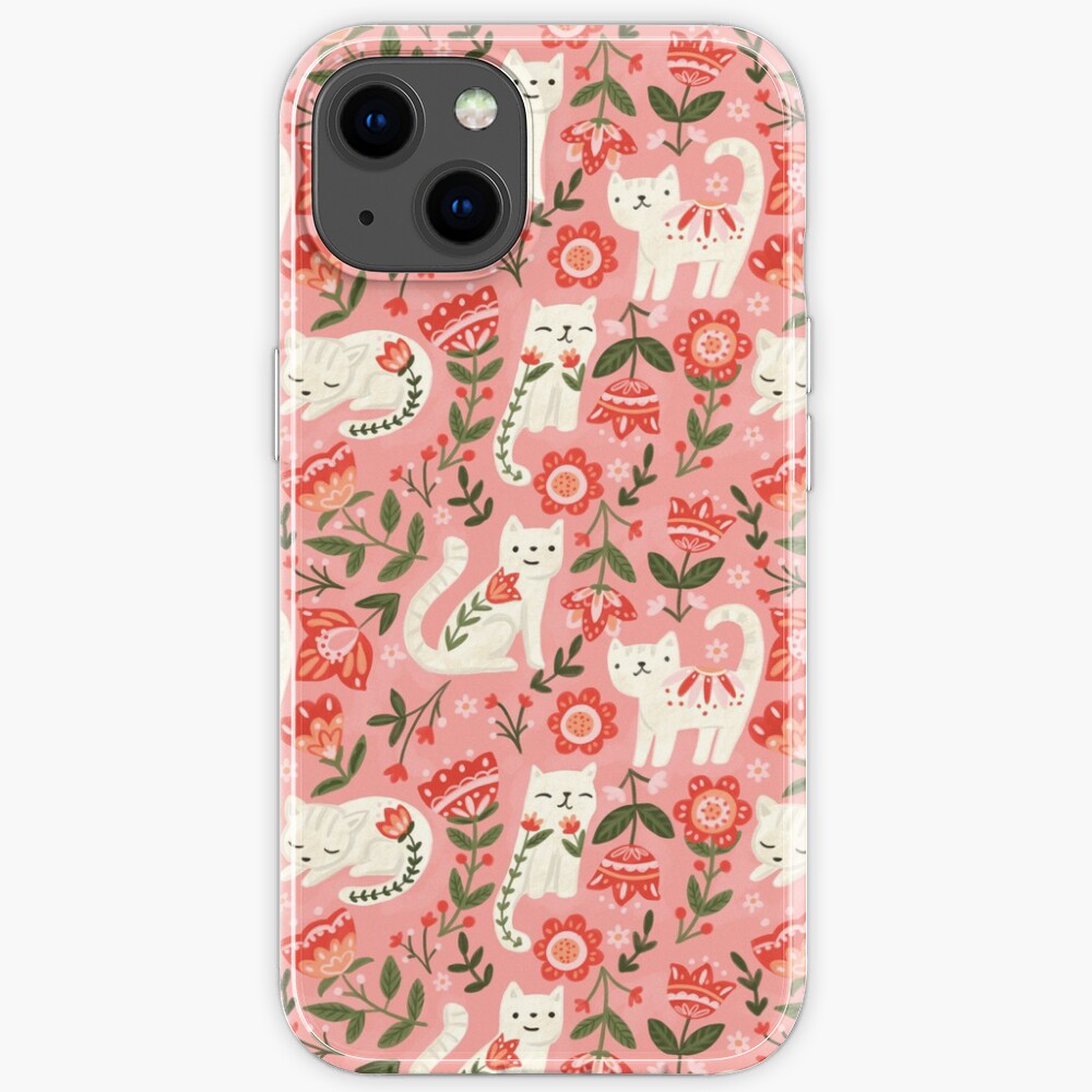 Folk Cat Pattern iPhone Case