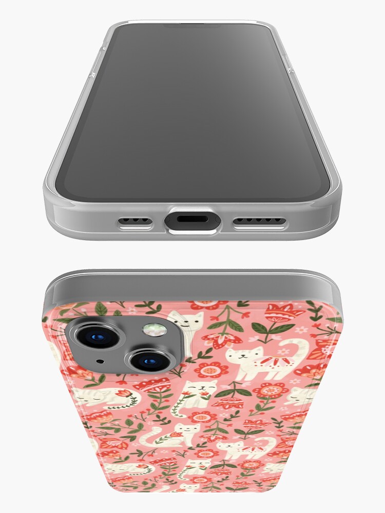 Alternate view of Folk Cat Pattern iPhone Case