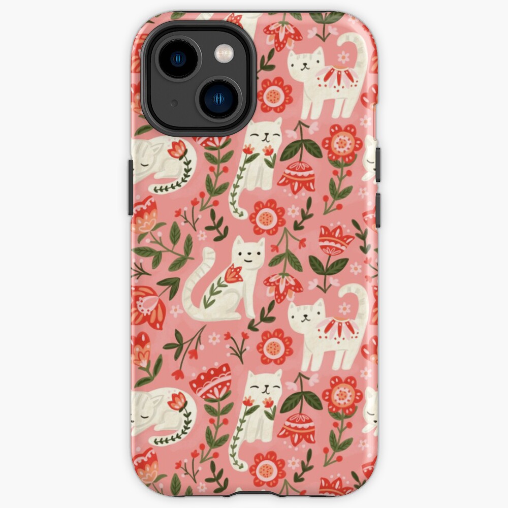 Folk Cat Pattern iPhone Case