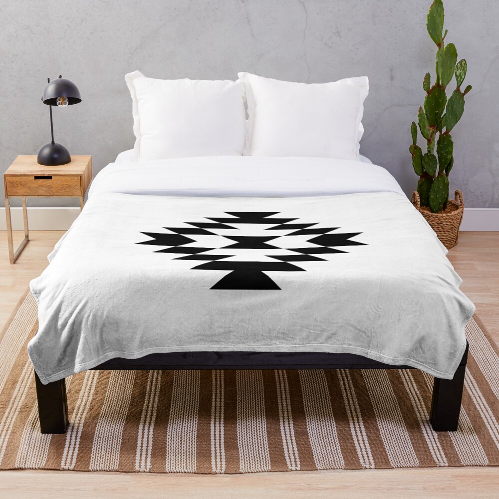 black and white aztec throw