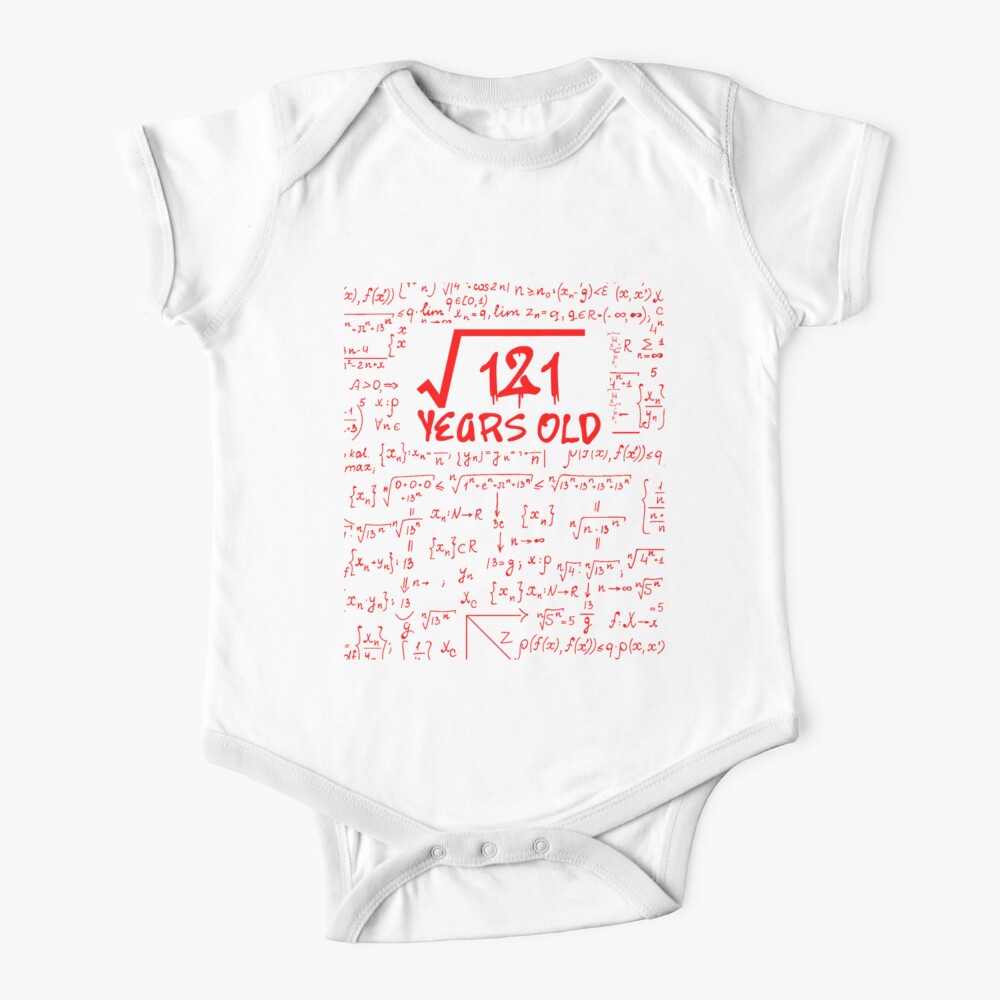 Square Root Of 121 11th Birthday 11 Years Old Baby One Piece By Issambak Redbubble