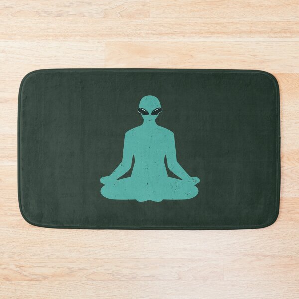 Item preview, Funny meditating alien isolated on a green background. designed and sold by TheaDesign.
