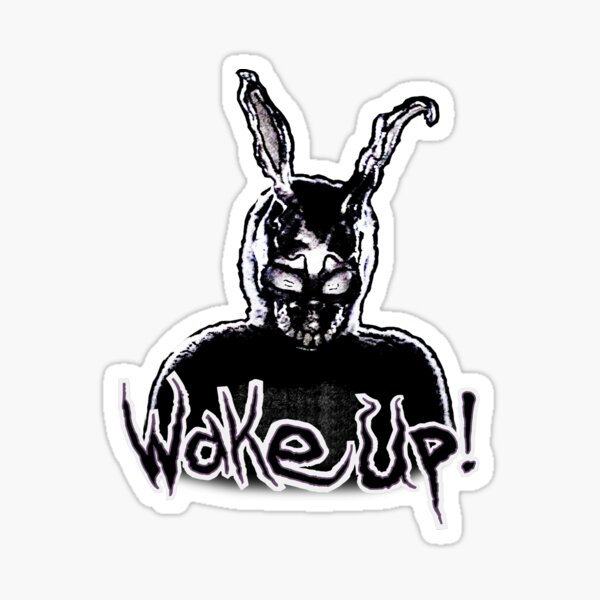"Frank the Rabbit "Wake Up!"" Sticker for Sale by marlf Redbubble