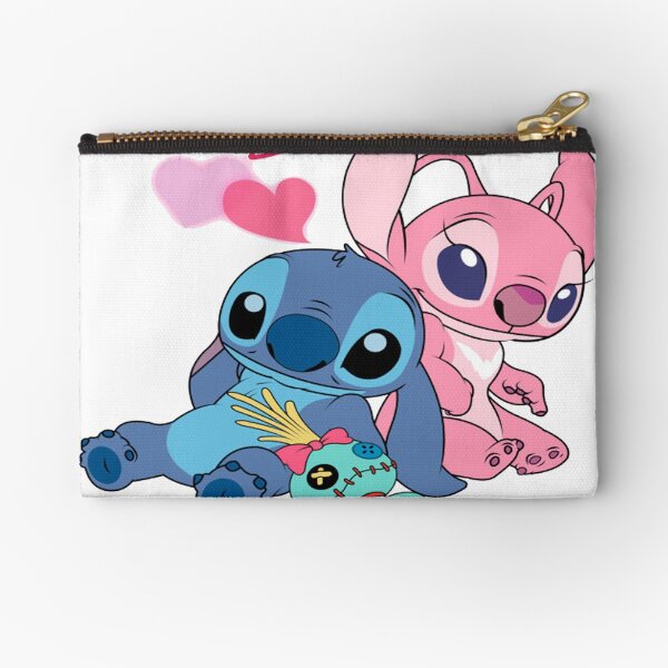 stitch and angel love Zipper Pouch