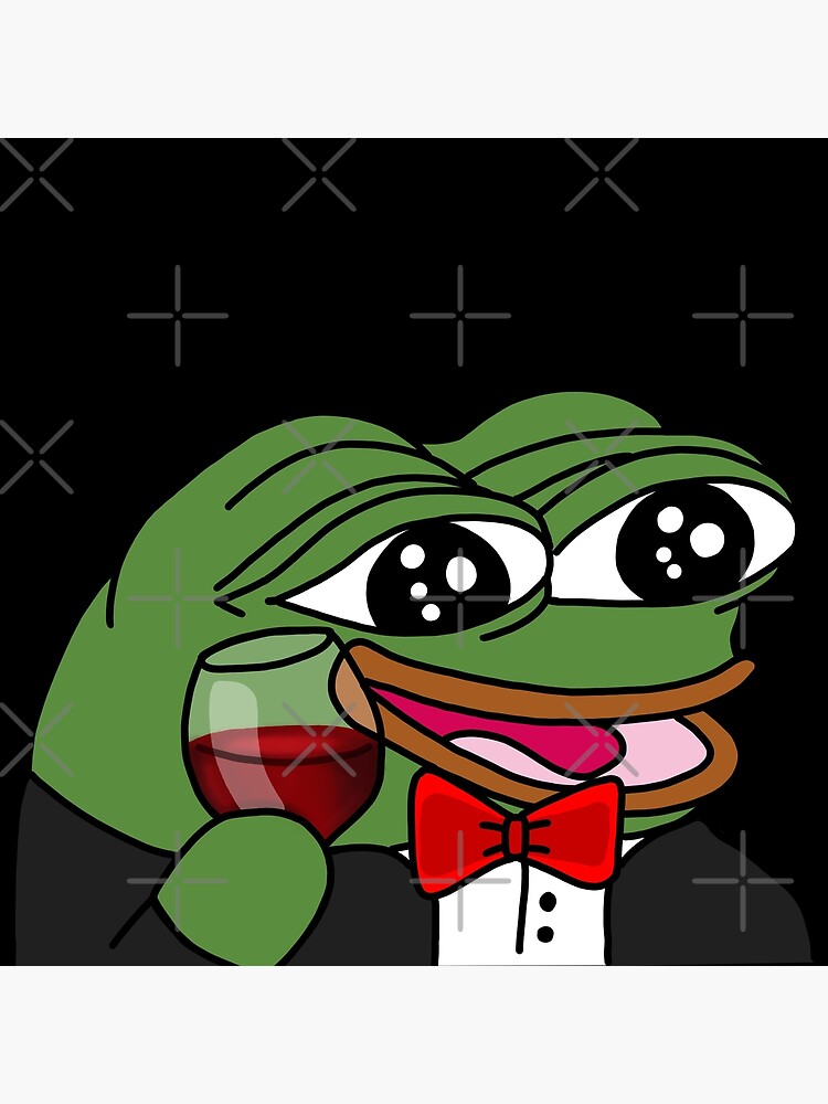 Grinning Poggers emote - peepo pepega twitch discord frog | Art Board Print