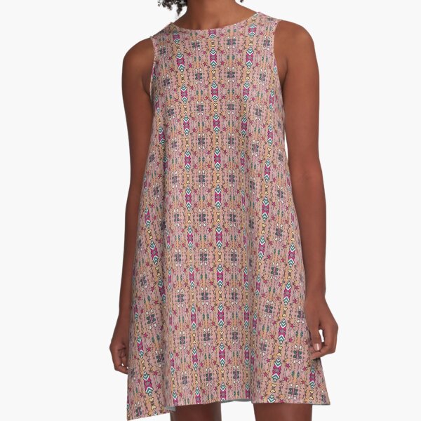 Project 324 Kitschy Colorful Hearts and Stars A-Line Dress