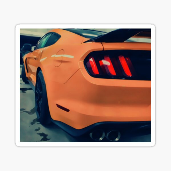 Orange Sports Car Tail Lights Sticker