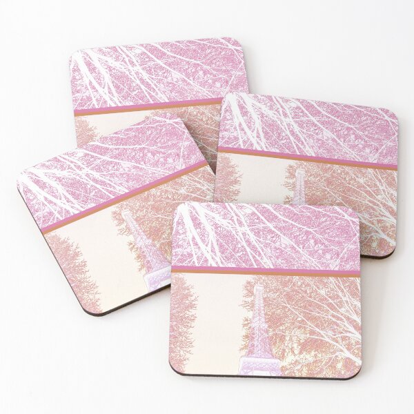 Item preview, Eiffel tower Paris in pink designed and sold by FlatLandPrints.