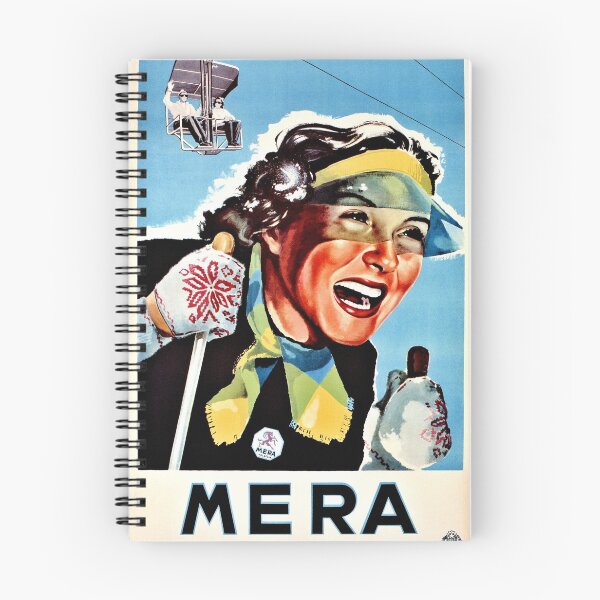 Item preview, Vintage ski Mera Valsesia Italian travel female skier designed and sold by aapshop.