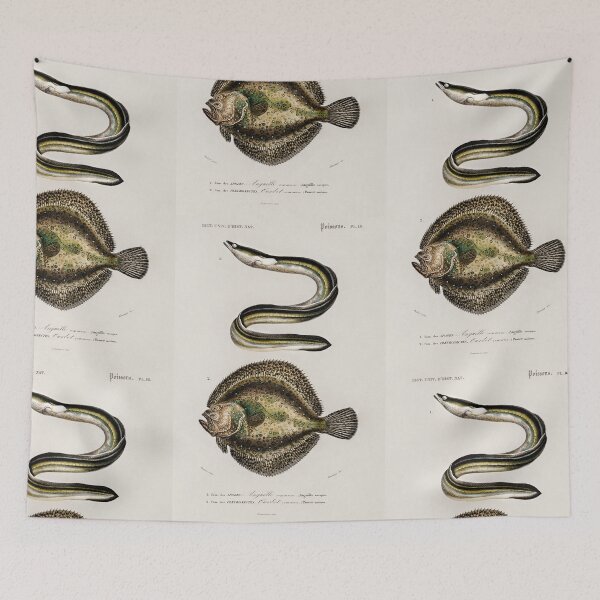 Item preview, Flatfish and eel  vintage illustration  designed and sold by Vintage Designs +.