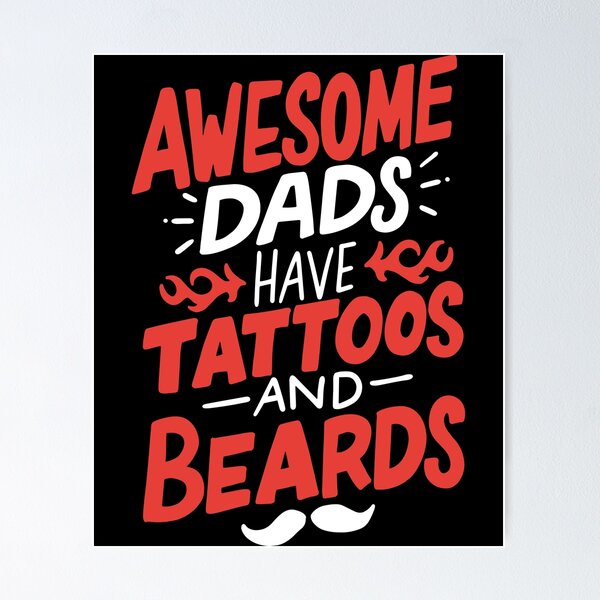 Item preview, Dad Tattoo Beard designed and sold by 4tomic.