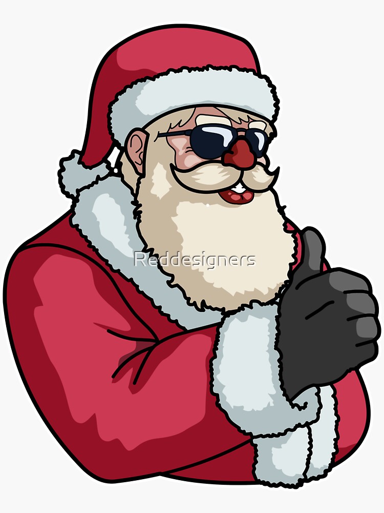 Cool Funny Santa Claus Wearing Sunglasses Merry Christmas