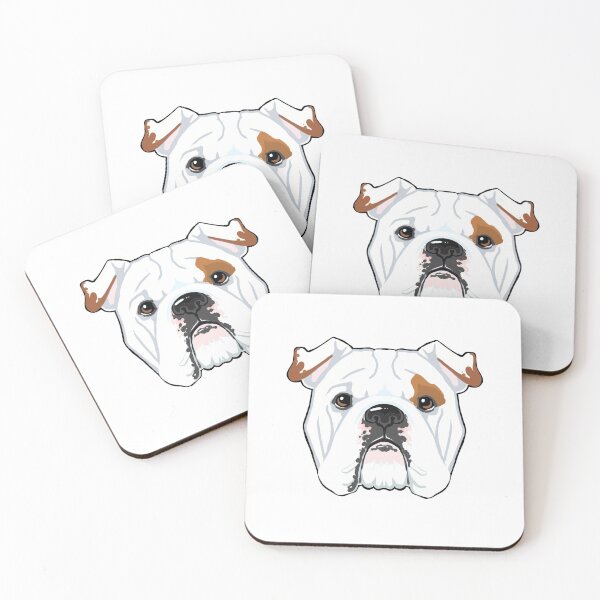 Item preview, Bulldog White with spot designed and sold by ArtOfBianca.
