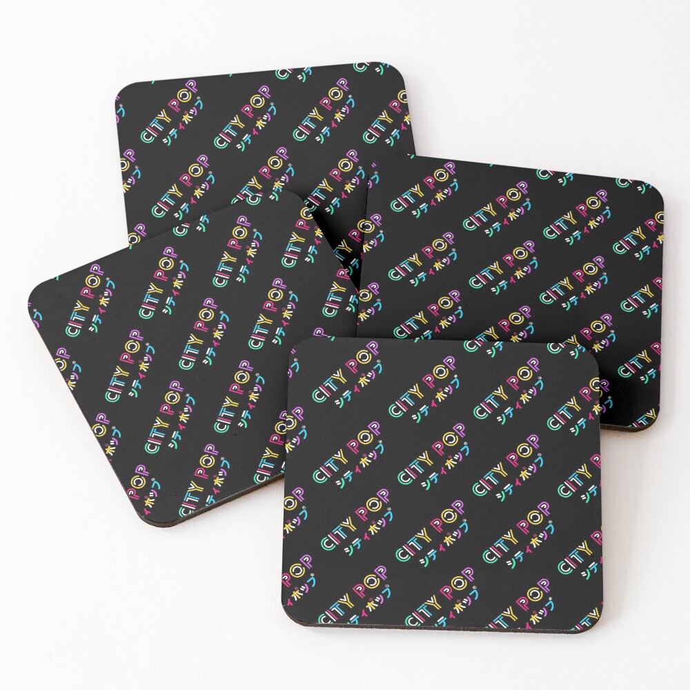 City Pop with Japanese title Coasters (Set of 4)