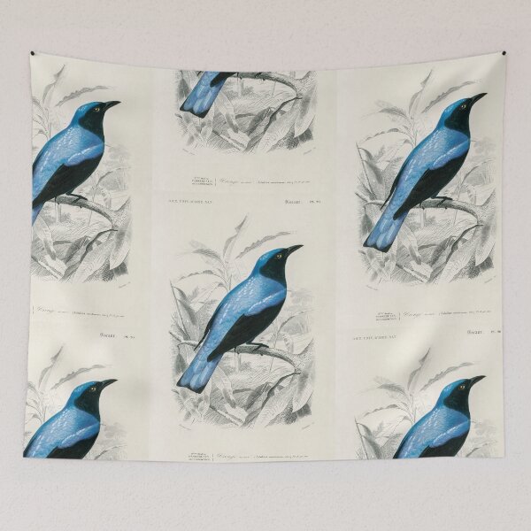 Item preview, Blue Drongo bird vintage illustration  designed and sold by Vintage Designs +.
