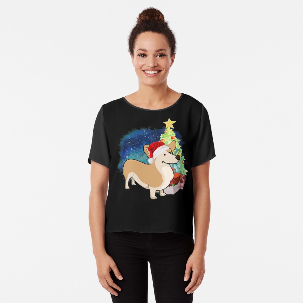 A Corgi Christmas Chiffon Top